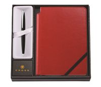 Cross ATX Basalt Black Ballpoint Pen & Crimson Medium Journal