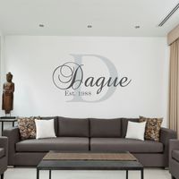 Custom Family Name Wall Decal - Personalized Name Wall Sticker - Custom Name Wall Sign - Monogram Stencil