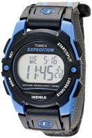 Timex Unisex T49660 Expedition Mid-Size Digital CAT Gray/Blue Stripe Fast Wrap Strap Watch
