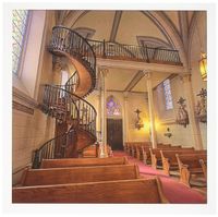 3dRose Spiral staircase, Lorretto Chapel, Santa Fe, NM - US32 CHA0038 - Chuck Haney - Greeting Cards, 6 x 6 inches, set of 12 (gc_92592_2)