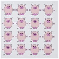 3dRose Piggy Power - Pink Pig Print - Greeting Cards, 6 x 6 inches, set of 12 (gc_6295_2)