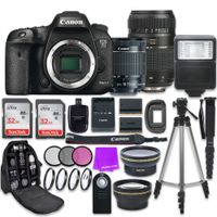 Canon EOS 7D Mark II Digital SLR Camera with Canon EF-S 18-55mm is STM Lens + Tamron 70-300mm f/4-5.6 AF Lens + Accessory Bundle