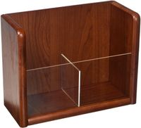 Buddy Products Oak and Acrylic 1 Pocket Literature and Brochure Holder, 4 x 7.5 x 9.75 Inches, Medium Cherry Finish (0622-17)