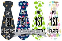 Months In Motion My First Holiday Tie Baby Boy Stickers Milestone Christmas, Birthday, Halloween, Easter, Thanksgiving Baby Stickers - Shower Gift