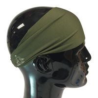 Headbands for Men and Women - Mens Sweatband & Sports Headband Moisture Wicking Workout Sweatbands for Running, Cross Training, Yoga and bike helmet friendly - OD Green