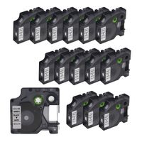 WonderTec 15 Pack Compatible DYMO D1 Label Tapes Combo Set Replacement with DYMO LabelManager 160 280, 1/2 inch x 23 Feet