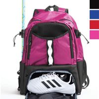 Athletico Youth Lacrosse Bag - Extra Large Lacrosse Backpack - Holds All Lacrosse or Field Hockey Equipment - Two Stick Holders and Separate Cleats Compartment (Pink)