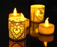 LED Tea Lights and Votive Wraps- 24pcs Flameless LED Tea Lights and 24pcs White Laser Cut Decorative Wraps, Ideal for Wedding, Party , Holidays, Home Decoration and Outdoor