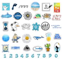 Blue Ocean Stickers for Water Bottles and Laptops, Faken Vinyl Cute Stickers Waterproof Dacal Pack Trendy Stickers for Teens Girls Hydroflasks Phone Cases Adults Cars 40Pcs