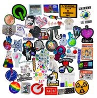 Physics Chemistry Laboratory 50 Pcs Stickers Waterproof Biology Student Experiment Science Decal Suitcase Vinyl Label for Iphone11 School Car Bumper Helmet Luggage Laptop Bottle Skateboard