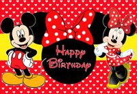 zlhcgd 7x5FT Minnie Mouse Photography Vinyl Photo Background for Kids Birthday Party Backdrops Decoration