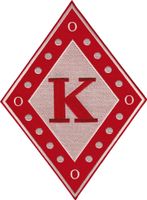 Kappa Alpha Psi Diamond Iron-On Patch [Red/Cream - 10.5"]