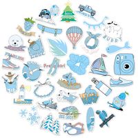 Stickers for Water Bottles VSCO 35 PCS Stickers for Teens, Girls, Boys, Kids - Aesthetic Stickers for Hydro Flask, Skateboard, Laptop, Phone - Cute Vinyl Waterproof Stickers (Blue Stickers)