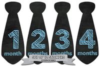 Months In Motion Monthly Baby Tie Stickers - Boy Month Milestone Necktie Sticker - Onesie Month Sticker - Infant Photo Prop for First Year - Shower Gift - Newborn Keepsakes - Chalkboard