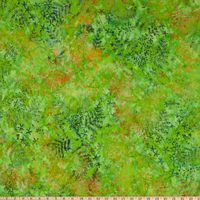Timeless Treasures Tonga Batik Kiwiberry Branches & Buds Parakeet Fabric