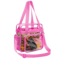 Bagail Clear Bag NFL & PGA Stadium Approved Tote Bags with Front Pocket and Adjustable Shoulder Strap (Hot Pink)
