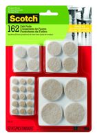 Scotch Brand Felt Pads, Premium Quality, By 3M, Great for protecting linoleum floors, Round, Beige, Assorted Sizes, 162 Pads/Pack - SP845
