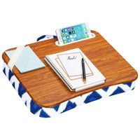 LapGear Designer Lap Desk with Phone Holder and Device Ledge - Navy Ikat - Fits up to 15.6 Inch Laptops - Style No. 45423