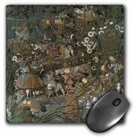 3dRose Fairy Fellers Master Smoke, Richard DADD, 1855 Fantasy Fairy Mouse Pad, 8" x 8" (mp_126226_1)