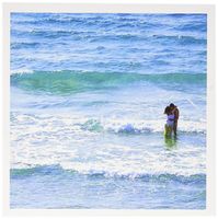 3dRose Lovers embrace at sea - romantic hug in ocean - beach summer romance - Greeting Cards, 6 x 6 inches, set of 12 (gc_155682_2)