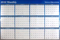 AT-A-GLANCE Visual Organizer Horizontal Erasable Wall Planner, Large Wall, Burgundy and Navy Blue, 2012 (A152)