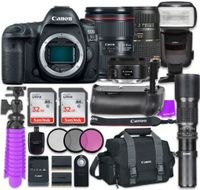 Canon EOS 5D Mark IV Digital SLR Camera with Canon EF 24-105mm f/4L IS II USM Lens + Tamron Zoom 70-300mm f/4-5.6 Di LD Macro Autofocus + Canon EF 50mm f/1.8 STM Lens + Accessory Bundle