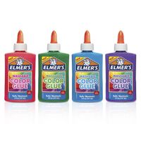 Elmer's Washable Color Glue, Great For Making Slime, Assorted Colors, 5 Ounces Each, 4 Count