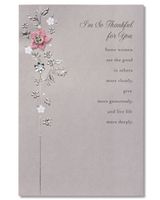 American Greetings Thankful for You Birthday Greeting Card for Her with Rhinestones and Foil