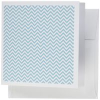 3dRose Blue and White Chic Chevron zigzag - Greeting Cards, set of 12 (gc_155849_2)