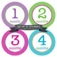 Months in Motion Baby Monthly Stickers - Baby Milestone Stickers - Newborn Girl Stickers - Month Stickers for Baby Girl - Baby Girl Stickers - Newborn Monthly Milestone Stickers - Style 200