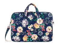 Leaper Floral Laptop Bag Messenger Bag Shoulder Bag Case Sleeve for 14 Inch 15 Inch Laptop Macbook Pro 15 Case Laptop Briefcase 15.6 Inch Dark Blue