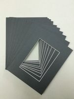 Pack of 10 18x24 Black Picture Mats Mattes Matting with White Core Bevel Cut for 13x19 Pictures