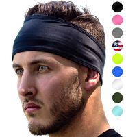 Sports Headband: UNISEX Fitness Headbands For Women & Men. Head Band Sweatband for Running, Yoga, Workout Gym Exercise. NO SLIP Sport Sweatbands & Sweat Wicking Athletic Head Wrap Bands Black