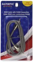 Astatic 302-10268 Grey 3' Cbl with Pl259 Connectors