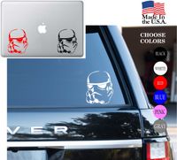 Star Wars Saga Storm Trooper Face Helmet Jedi Knight May The Force Be With You Vinyl Decal Sticker - Car Window, Laptop Skin, Wall, Mac (5.5" inches, Red)