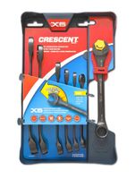 Crescent 7 Pc. X6 Black Oxide Spline Open End Ratcheting Combination SAE Wrench Set - CX6RWS7