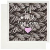 3dRose Set of 12 Greeting Cards, 7th Wedding Anniversary (gc_154438_2)