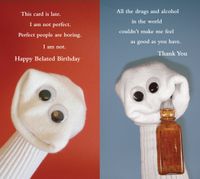 Quiplip Sock Em's Birthday + Thank 6) Greeting Cards