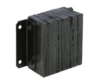 Vestil 1214-6 Horizontal Laminated Dock Bumper, Fabric Reinforced Rubber, Rectangular, 4 Holes, 12" Height, 14" Width, 6" Depth