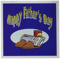 3dRose Happy Fathers Day with Newpaper, Slippers and Beer - Greeting Cards, 6 x 6 inches, set of 6 (gc_50751_1)