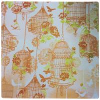 3dRose Coral and Llime Bird Cages Mouse Pad (mp_39664_1)