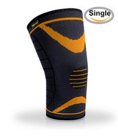 Sportoli Mens Womens Compression Knee Sleeve Braces Support Wrap Sports Arthritis - Orange (Small)