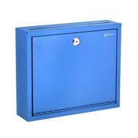 AdirOffice Multi Purpose, Mailbox, Drop Box, Suggestion Box, Wall Mountable, 3" x 10" x 12" - Blue