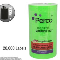 Flou. Green Pricing Labels for Monarch 1131 Price Gun - 1 Sleeve, 20,000 Price Gun Labels - with Bonus Ink Roll