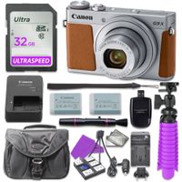 Canon PowerShot G9 X Mark II Digital Camera (Silver) with 32GB SD Memory Card + Accessory Bundle