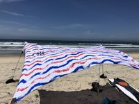 Neso Tents Beach Tent with Sand Anchor, Portable Canopy Sunshade - 7' x 7' - Patented Reinforced Corners(USA Waves)