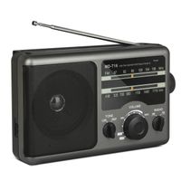 AM FM Battery Operated Radio via 4X DC Batteries or AC Power, Portable Transistor Radio with 3.5 mm Earphone Jack for Camping,Hiking or Outdoor Activities