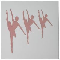 3dRose 3 Pink Ballerinas - Greeting Cards, 6 x 6 inches, set of 12 (gc_41704_2)