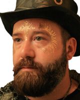 Golden Ratio Tats Metallic Temporary Tattoos, Festival Face Paint, Gold Masquerade Tattoos (Mountain Face Mask)