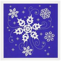 3dRose This artwork features some pretty swirling snowflakes on a lovely blue background - Greeting Cards, 6 x 6 inches, set of 6 (gc_11680_1)